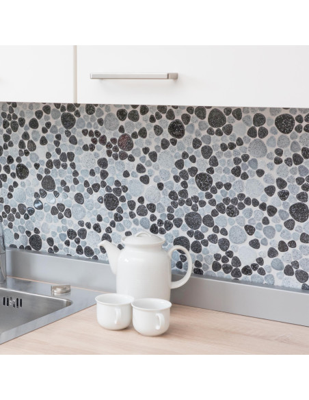 Oregelbunden Mosaik Vit Svart | Ekosten.se
