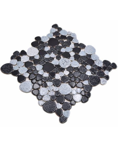 Oregelbunden Mosaik Vit Svart | Ekosten.se