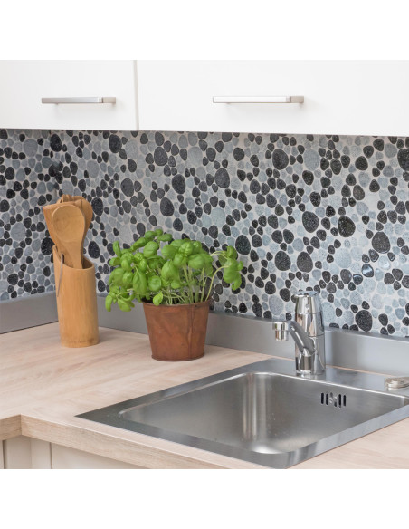 Oregelbunden Mosaik Vit Svart | Ekosten.se