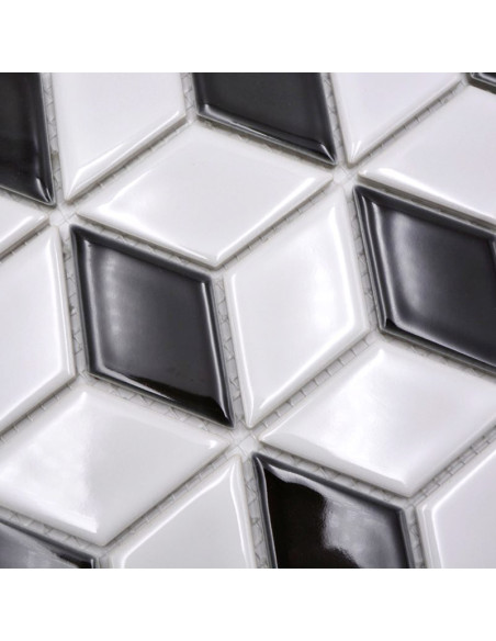 3D Mosaik Vit Svart Blank | Ekosten.se
