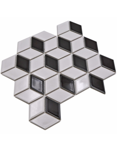 3D Mosaik Vit Svart Blank | Ekosten.se