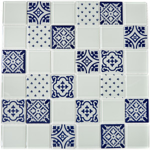 Retro Kristall Mosaik Vit | Ekosten.se