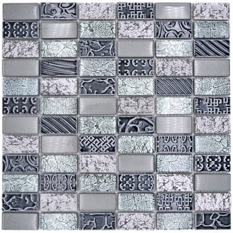 Retro Mosaik Kristall Natursten Silver | Ekosten.se