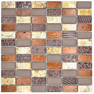 Retro Mosaik Kristall Natursten Brun | Ekosten.se
