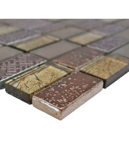 Retro Mosaik Kristall Natursten Brun | Ekosten.se
