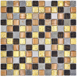Mosaik Kristall Natursten Guld Brun | Ekosten.se