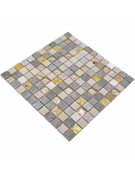 Mosaik Kristall Natursten Guld Beige | Ekosten.se