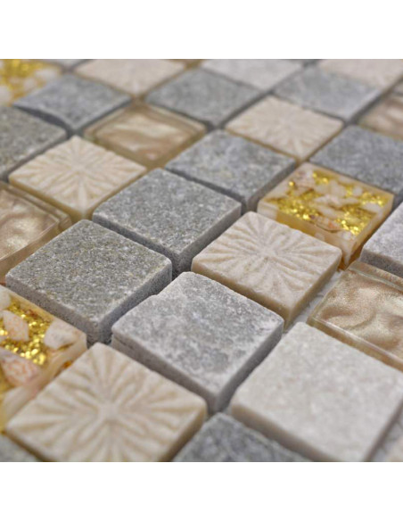 Mosaik Kristall Natursten Guld Beige | Ekosten.se