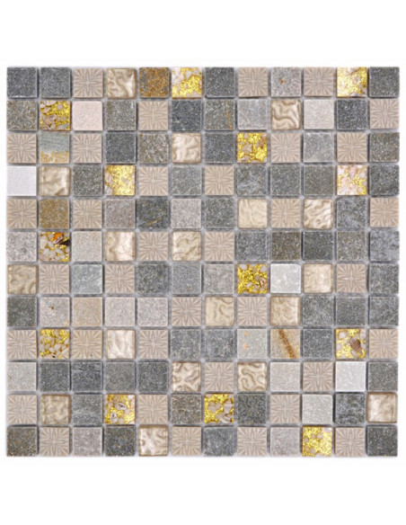 Mosaik Kristall Natursten Guld Beige | Ekosten.se