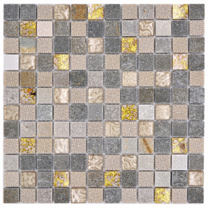 Mosaik Kristall Natursten Guld Beige | Ekosten.se