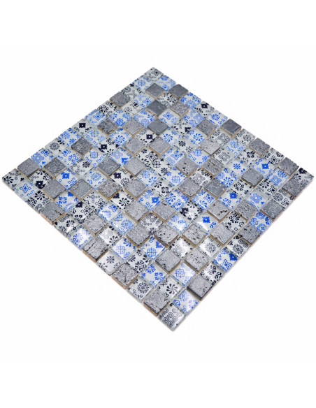 Mosaik Kristall Resin Blå Silver | Ekosten.se