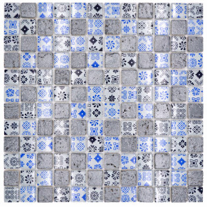 Mosaik Kristall Resin Blå Silver | Ekosten.se