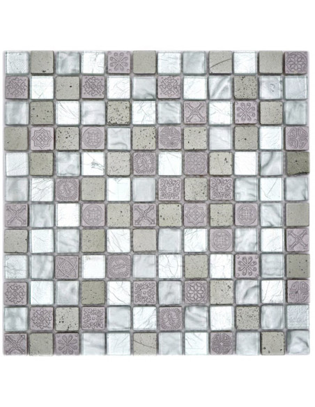 Mosaik Kristall Resin Silver | Ekosten.se