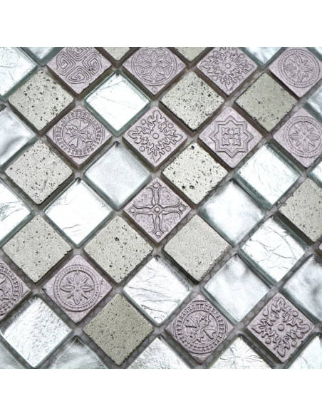 Mosaik Kristall Resin Silver | Ekosten.se