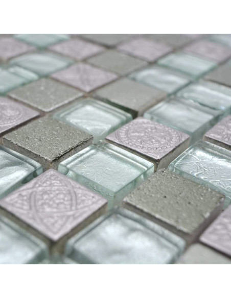 Mosaik Kristall Resin Silver | Ekosten.se