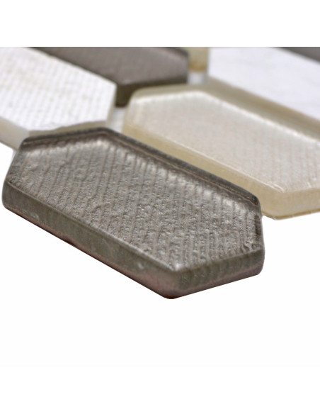 Long Hexagon Mosaik Kristall Natursten | Ekosten.se