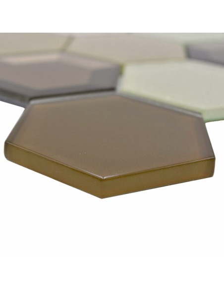 Beige Hexagon Mosaik 3D | Ekosten.se
