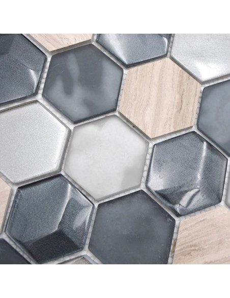 Grå Hexagon Mosaik 3D | Ekosten.se