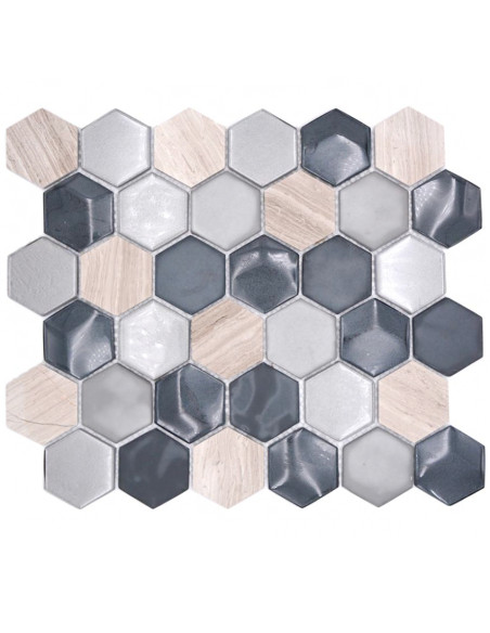 Grå Hexagon Mosaik 3D | Ekosten.se