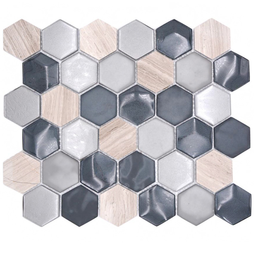 Grå Hexagon Mosaik 3D | Ekosten.se