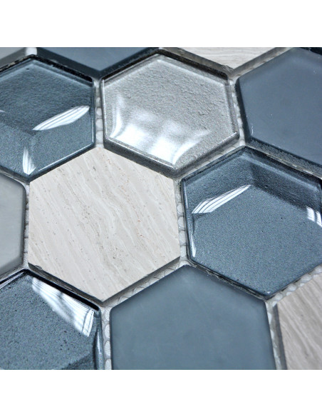 Grå Hexagon Mosaik 3D | Ekosten.se