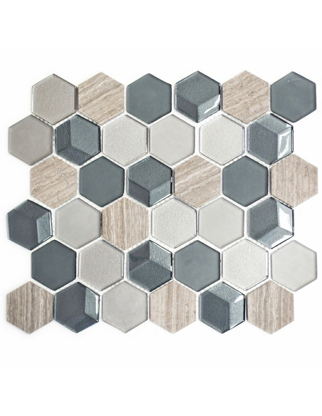 Grå Hexagon Mosaik 3D | Ekosten.se