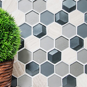 Grå Hexagon Mosaik 3D | Ekosten.se