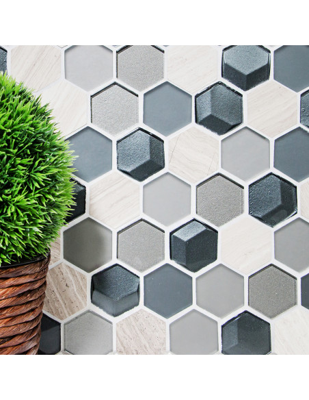 Grå Hexagon Mosaik 3D | Ekosten.se