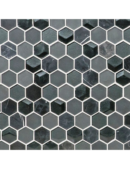 Svart Hexagon Mosaik 3D | Ekosten.se