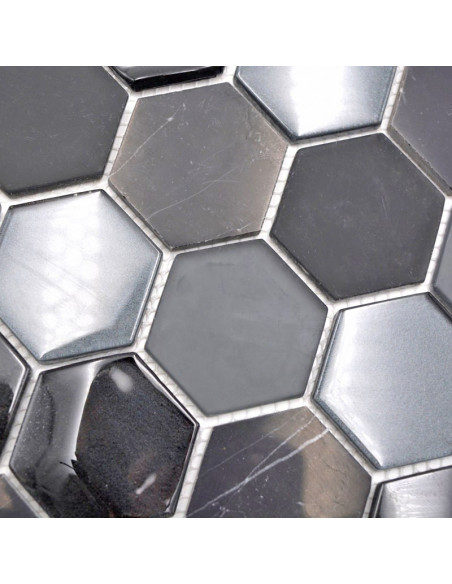 Svart Hexagon Mosaik 3D | Ekosten.se