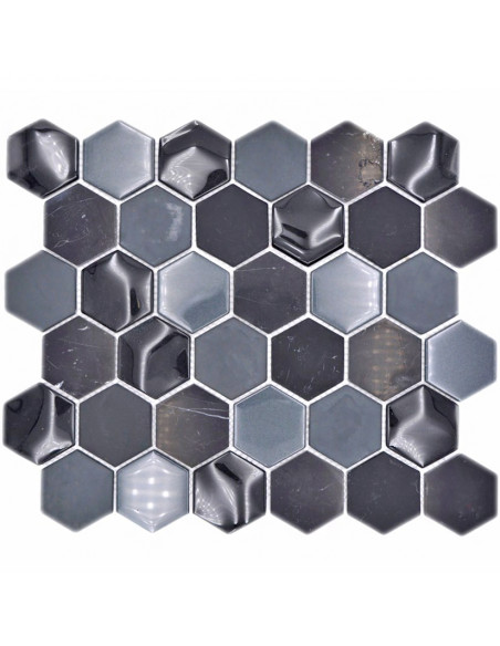 Svart Hexagon Mosaik 3D | Ekosten.se