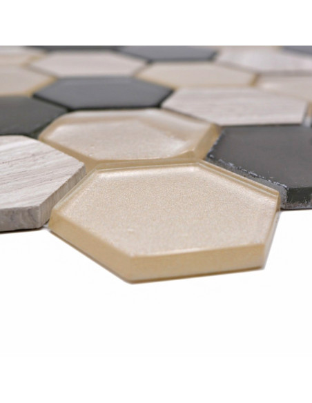 Ljusgrå Hexagon Mosaik 3D | Ekosten.se