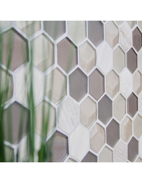 Ljusgrå Hexagon Mosaik 3D | Ekosten.se