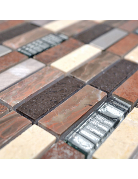 Metall Kristall Natursten Mosaik Beige Brun | Ekosten.se