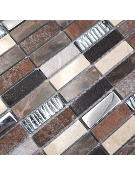 Metall Kristall Natursten Mosaik Beige Brun | Ekosten.se