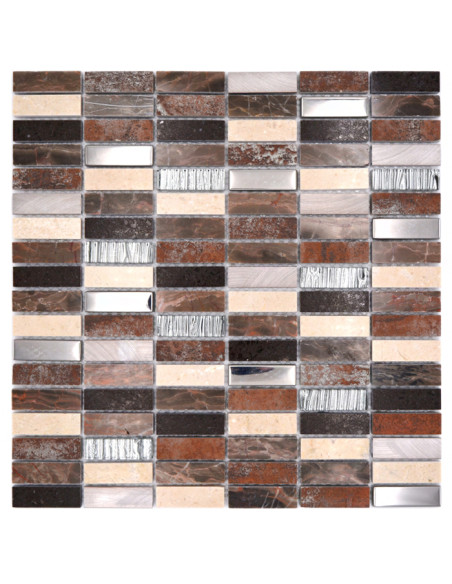 Metall Kristall Natursten Mosaik Beige Brun | Ekosten.se