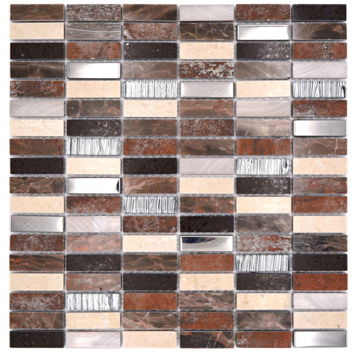 Metall Kristall Natursten Mosaik Beige Brun | Ekosten.se