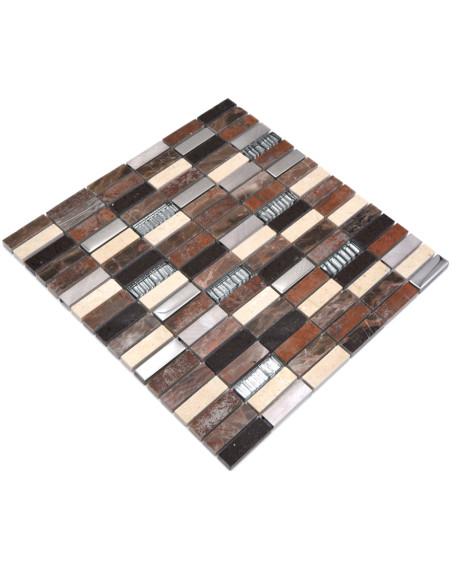 Metall Kristall Natursten Mosaik Beige Brun | Ekosten.se