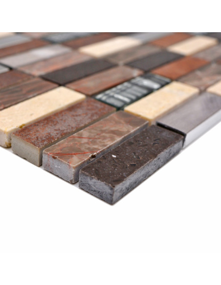 Metall Kristall Natursten Mosaik Beige Brun | Ekosten.se