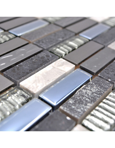 Metall Kristall Natursten Mosaik Svart | Ekosten.se