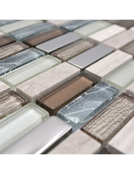 Natursten Kristall Mosaik Beige Grå | Ekosten.se
