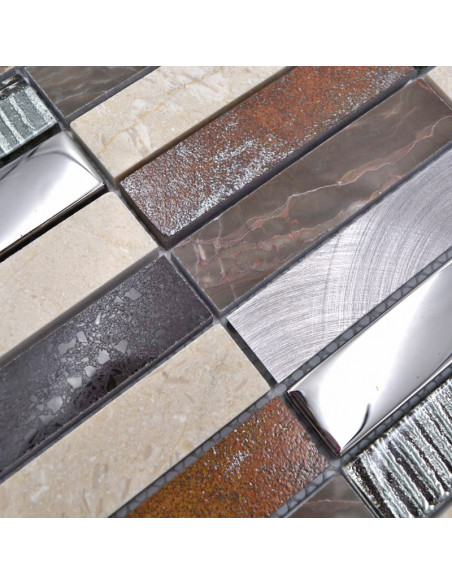 Stavmosaik Brun Silver | Ekosten.se