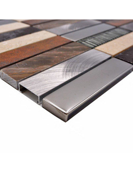 Stavmosaik Brun Silver | Ekosten.se
