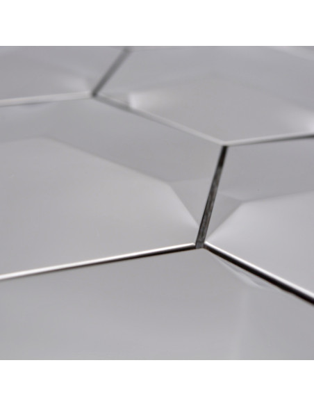 Silver Hexagon Metallmosaik Blank | Ekosten.se