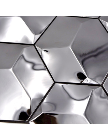 Silver Hexagon Metallmosaik Blank | Ekosten.se
