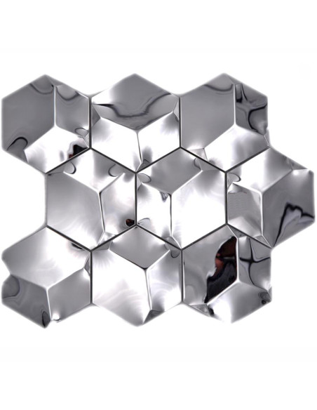 Silver Hexagon Metallmosaik Blank | Ekosten.se