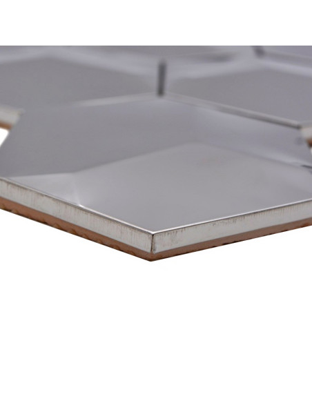 Silver Hexagon Metallmosaik Blank | Ekosten.se