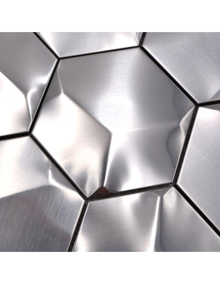 Silver Hexagon Metallmosaik Matt | Ekosten.se