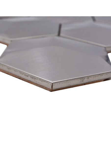 Silver Hexagon Metallmosaik Matt | Ekosten.se