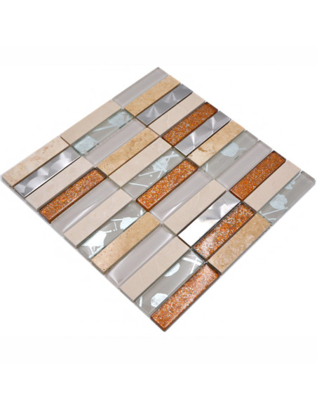Stavmosaik Kristall Metall Beige | Ekosten.se